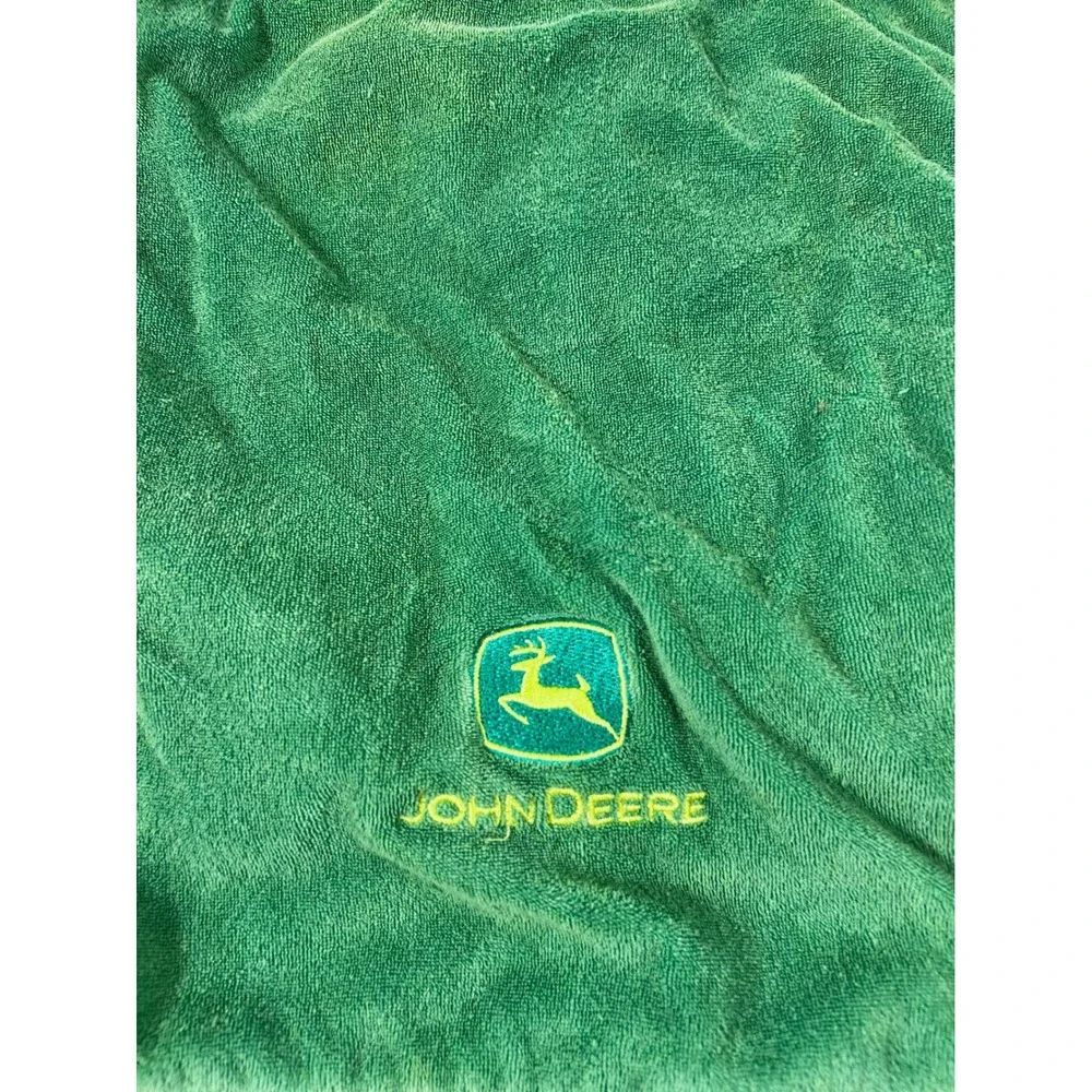 John Deere Drawstring Backpack OS Green Velour Embroidered Logo Unisex